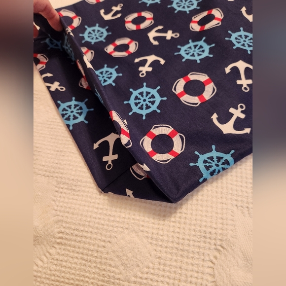 Handmade Blue/White/Red Nautical themed Tote Bag - Picture 4 of 4